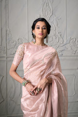 Saanvi Tissue Saree- Light Gold