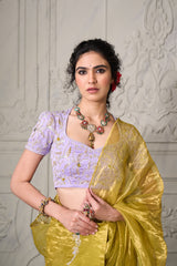 Aashvi Tissue Saree - Apple Green